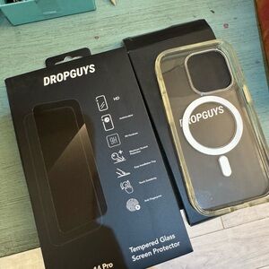 Clear Phone Case with Tempered Glass Screen Protector